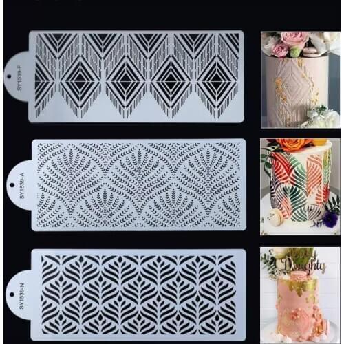 Diy Bohemian Style Plastic Sugar Sieve Mold Fondant Printing Mold Hollow Wedding Cake Edge Decoration Template Baking Tools