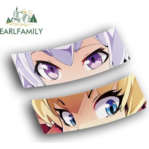 EARLFAMILY 15cm x 5.6cm Funny Anime BOWSETTE BOOETTE Eyes Slap Car Sticker Vinyl Waterproof Decal JDM Classic Peek Girl Stickers