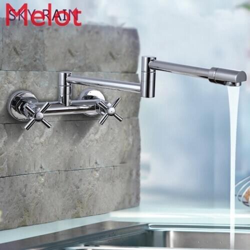 Europe Style Single Handle Brass Chrome Bathroom Faucet Wall Mounted Water Mixer Tap