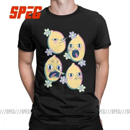 Earl Of Lemongrab Adventure Time T-Shirts Men Finn and Jake Cotton Tee Shirt Round Neck Short Sleeve T Shirts Classic Clothing