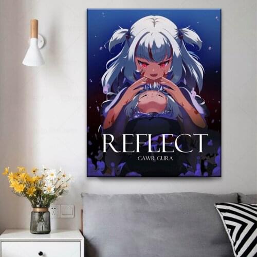 Canvas Anime Gawr Gura Pictures Home Decoration Paintings Poster HD Prints Wall Art Modular Living Room Framed
