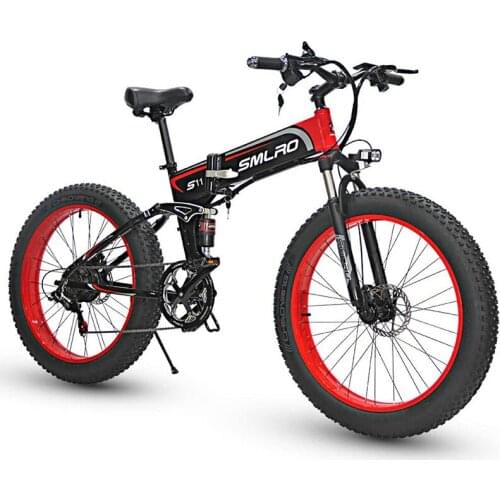 Lithium Electric Hybrid Power Mountain Foldable Electric Bicycle Double Disc Brake Battery Power Front Shock Absorber Bike
