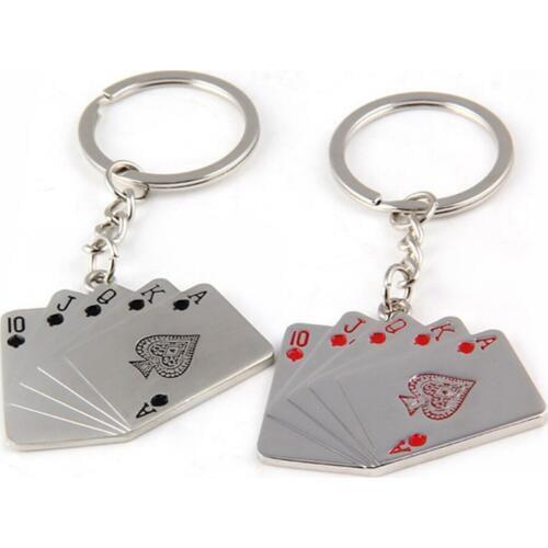 Cute poker Keychain nice birthday gift for boyfriend red/black poker keychain, bag keychain custom free with your wish text