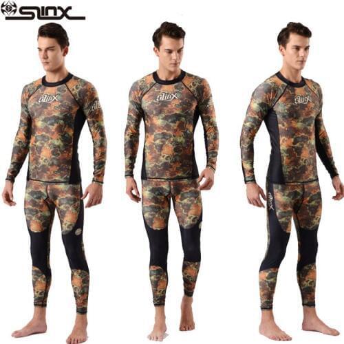 Men camouflage Surfing Rash Guards Lycra Wetsuit Snorkeling suit Long sleeve Full Body Skin Diving Suit Anti-Jellyfish swimwear
