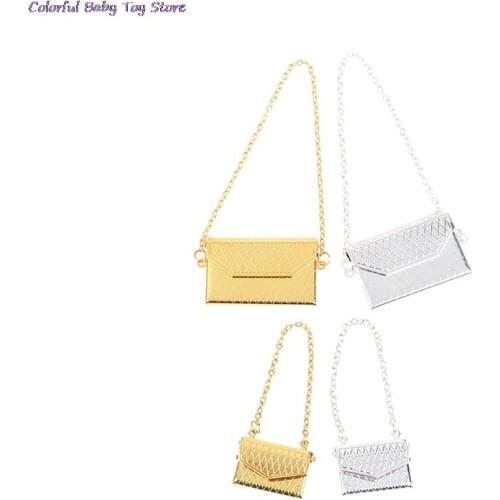 New 1/12 Doll Handbag Lady Metal Bag Purse Accessories Dollhouse Kids Toy 2 Sizes
