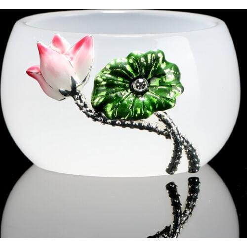 New Jade Porcelain Inlaid Silver Tea Cup White Porcelain Individual Cup Enamel Color Glazed Master Taste Teaware Kung Fu Tea Set