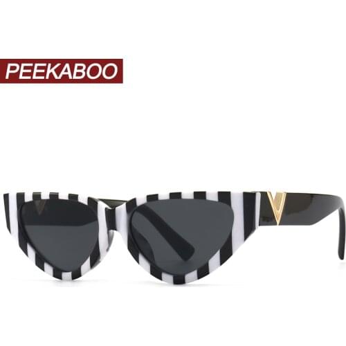 Peekaboo zebra pattern women cat eye sunglasses 2022 ladies sun glasses uv400 leopard sexy female party accessories gift items