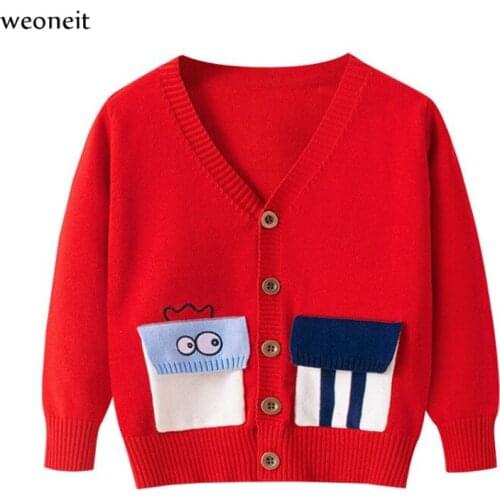 Weoneit Girls Clothing 2021 Autumn Spring Children Sweaters Girls Cardigan Long Sleeve Casual Outerwear Kids Knit