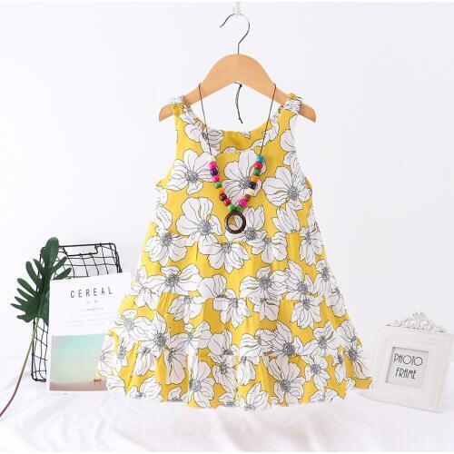 Girls Dress Summer Fashion Sling Floral 2 3 4 5 6 Years Kids Vestidos Princess Bohemian Children Beach Dresses Baby Girl Clothes