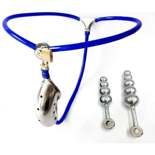 Stainless Steel Male Chastity Belt Invisible Panty Device Super Small Cock Cage with Detachable 4&5 Balls Plug SexToy for Man