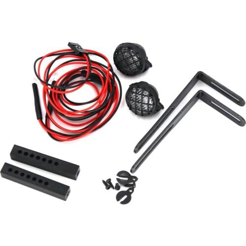 Sturdy Metal Front Bumper Mount with Light For RC Car TRX4 SCX10 D90 D110 1/10 Model Car, Crawler Car Parts (Black)