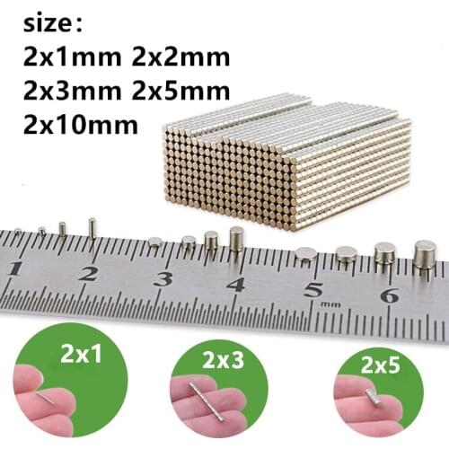 20 50 100PCS 2x1 2x2 2x3 2x5 2x10mm Magnet N35 Rare Earth Strong Neodymium Permanent Magnet