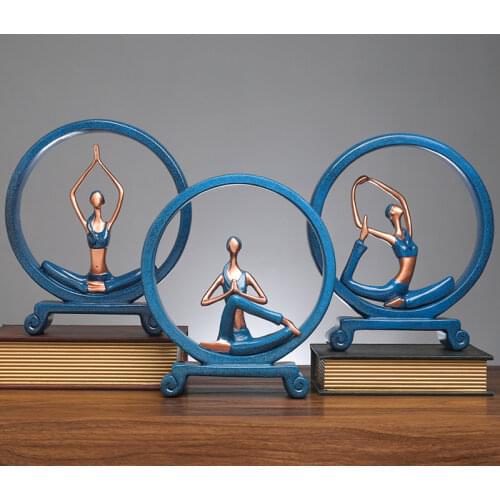 Nordic Yoga Girl Decoration Living Room Entrance TV Cabinet Wine Cabinet Character Decoration Resin Home decore Sculpture statue