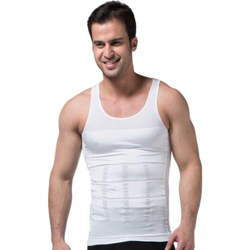 Richkeda Store New 2021 Mens Slimming Body Shapewear Corset Vest Shirt Compression Abdomen Tummy Belly Control Slim Waist