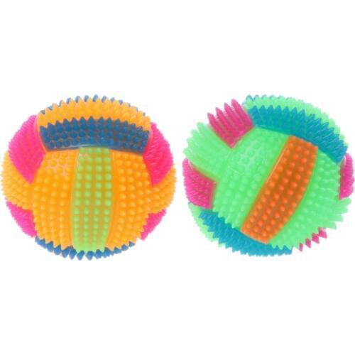 1Pc Dog Chew Toy Flashing Football Shape LED Light Sound Bouncy Ball Funny Pet Toy