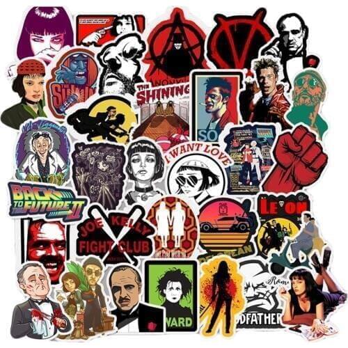 10/30/50PCS Pulp Fiction Movie Cartoon Stickers DIY Bike Travel Luggage Car Guitar Laptop Waterproof Joke Stickers Classic Toy