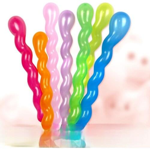 10Pcs/lot Screw Twisted Latex Balloon Spiral Thickening Long Balloon Bar Party Supplies Strip Shape Balloons Inflatable Toys H66