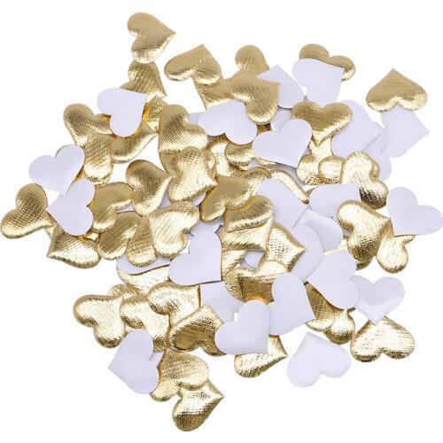 100Pcs 3.5mm Sponge Satin Fabric Heart Petals Wedding Confetti DIY Romantic Heart Cloth Valentine Table Party Decorations