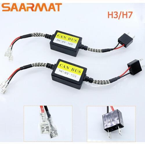 2Pcs H3 H7 LED Decoder Adapter Anti Hyper Blink Flash Error Cancel Canbus Headlight H4 HB2