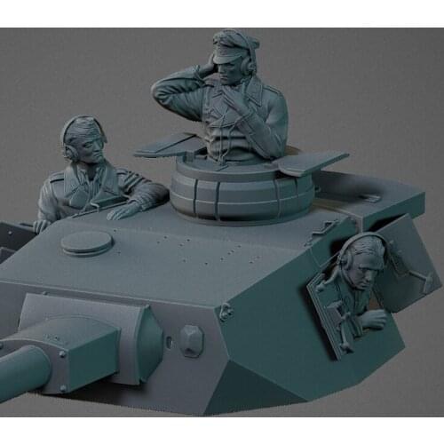 3pcs Unpainted Tank Soldiers (No Tank) GK Resin Figure 1/35 Scale Model Kit Resin Colorless Self-Assembled Toy No.1303