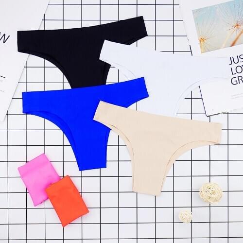 3 Pcs Lot Sexy G String Thong Underwear Women Lingerie Feminina Panties for Ladies Solid Color Panty Low Rise Briefs Wholesale