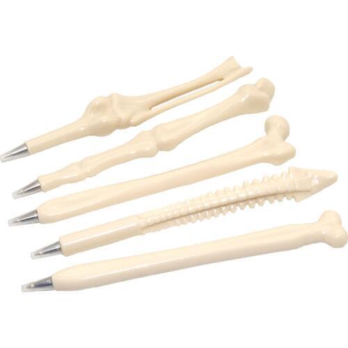 5 Pcs Novelty Pen Writing Supplies Bone Shape Ballpoint Pen Wholesale New Gift School Office Stationery Blue Refill 0.7mm