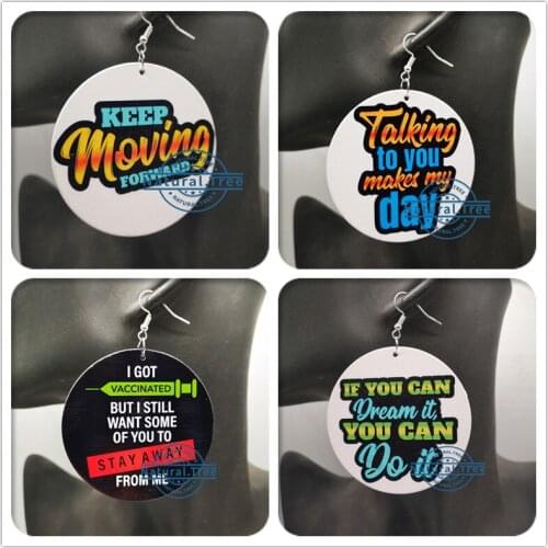 Free Shipping!Wooden Keep Moving Dream Earrings