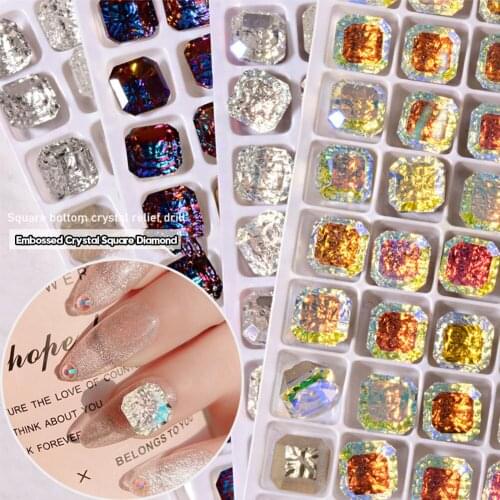 Nail Art Rhinestone 8mm Rounded edges Square Shaped Flatback Crystal Stones DIY Decorations Manicure Diamond For Nail Rhinestone