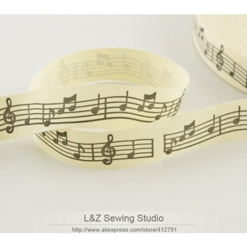 F039#-18 2.5CM width mini.order is $5 (mix order)cloths sewing tape Zakka cotton ribbons music note label free shipping