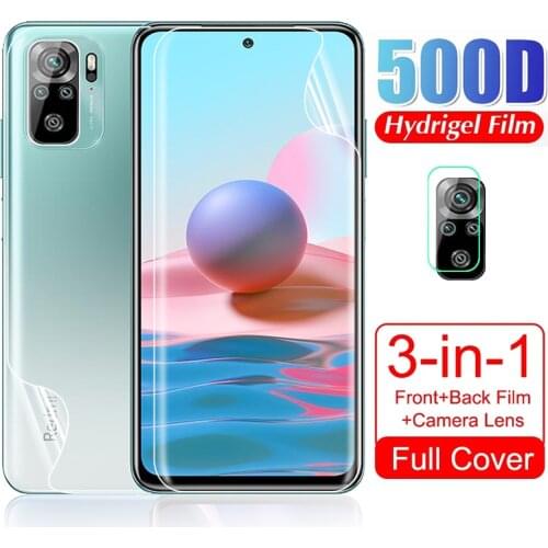 For Xiaomi Redmi Note 10 Global Hydrogel Film Camera Lens Front Back Screen Protector Film For Redmi Note10 6.43" Film Not Glass