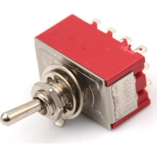 Hot Sale 6A/125VAC 2A/250VAC 12 Pin 4PDT ON/ON 2 Position Mini MTS-402 Toggle Switch