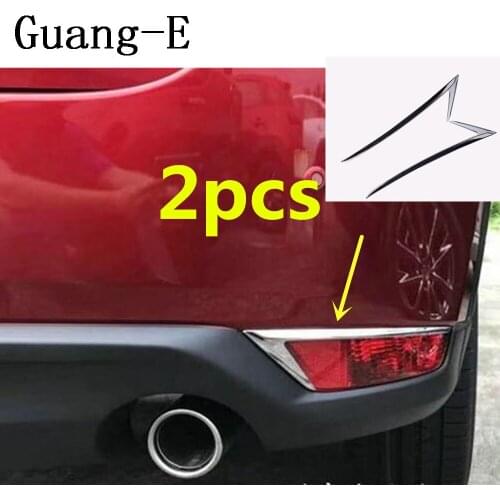 Car Abs Chrome Trim Back Tail Rear Fog Light Hoods Lamp Frame Stick Part Hoods For Mazda Cx5 2nd Gen 2017 2018 2019 2020 2021