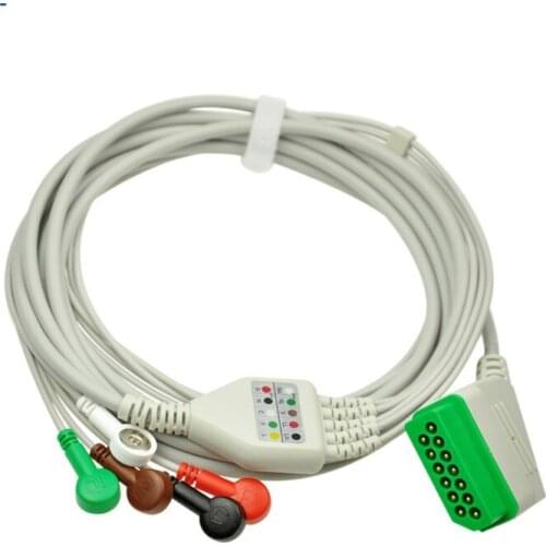 Nihon Kohden BSM-2301 3/5Lead ECG Cable ,Snap ,AHA/IEC