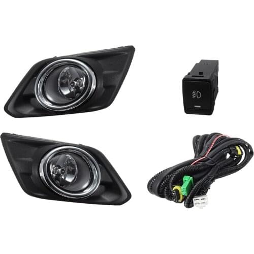 2 Sets Car Driving Bumper Fog Lights Set Fog Light with Bezel Switch Wiring Kit