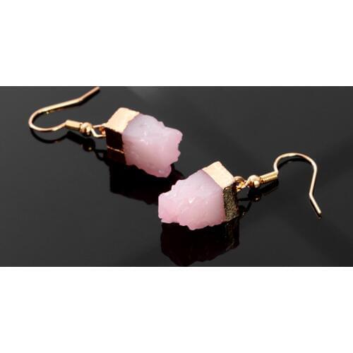 Korean Colorful Natural Stone Earrings Long Drop Earrings For Women Jewelry Statement Gifts For Women Accessories Brinco