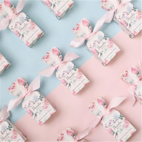Fishtail Flower Candy Box Wedding Favors and Gifts Boxes candy Bags for Guests Wedding Decoration Baby Shower Party Su