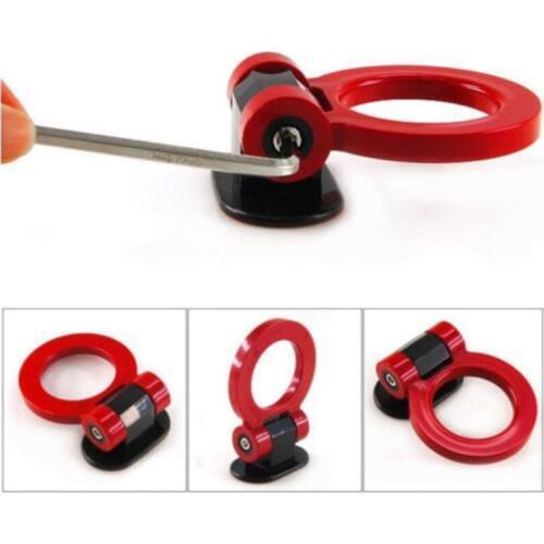 Red Track Racing Sporty Style Tow Hook Ring Look Universal For Car Truck SUV
