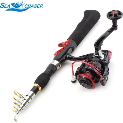 Mini ultrashort Set combination 1.65M ultrashort Carbon Fishing Rod and Spinning Reels Portable Tackle