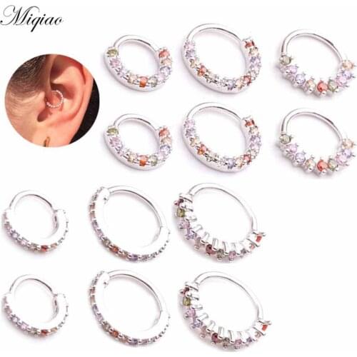 Miqiao 2pcs Hot Sale Sweet Color Diamond Round Nose Ring Body Piercing Jewelry
