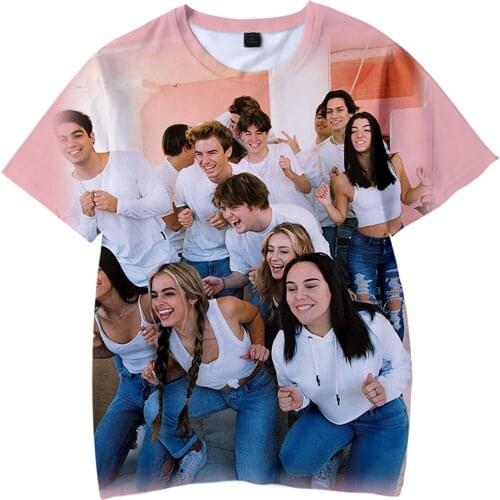 The Hype House Tshrit Charli D'amelio T Shirt for Men Unisex Oversize O-neck 3D Tops Short Sleeve Print Casual Kpop 2021