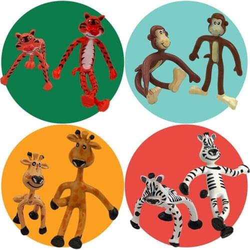 Novelty Wire Animal Sika Deer Zebra Monkey Distorted Deformation Doll Funny Decompression Tricky Childrens Toy Gift Fidget toys