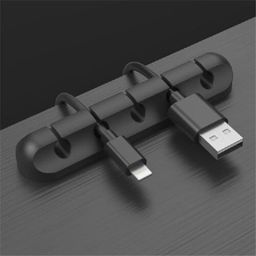 Cable Organizer Silicone USB Cable Winder Desktop Tidy Management Clips Cable Holder for Mouse Headphone Wire Organizer