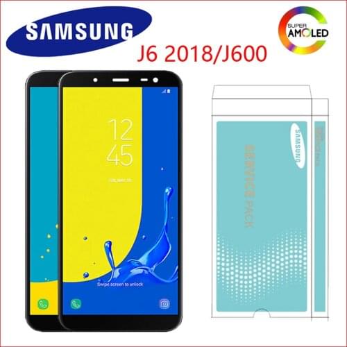 Original 5.6'' AMOLED For Samsung Galaxy J6 2018 LCD J600F J600 LCD Display With Touch Screen Assembly Replacement Parts