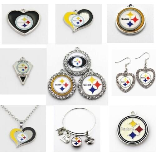 Football Pittsburgh Dangle Charms Mix Style DIY Pendant Bracelet Necklace Earrings Jewelry Making Accessories
