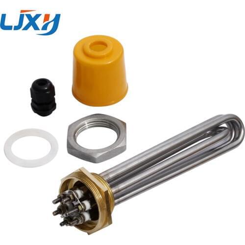 LJXH DN40 Immersion Water Heater Heating Tube 1.5" Thread 220V/380V Power 3KW/4.5KW/6KW/9KW/12KW 304SS with Locknut for Tank