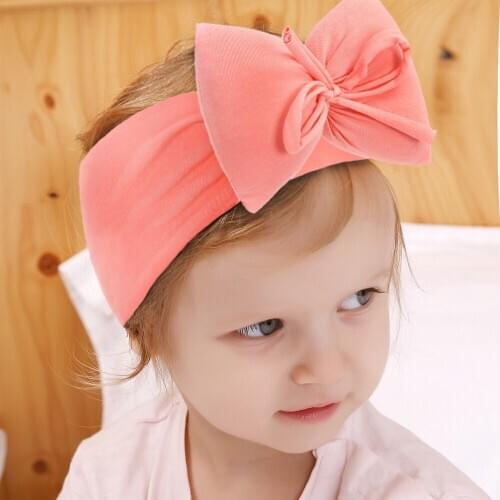 New kawaii Big Bows Baby Headband Turban Solid Color Baby Girl Hair Bands Soft Knot Kids Infant Headband Baby Hair Accessories