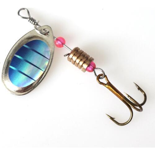 1Pcs Metal Fishing Lures Spoons Spinner sequins bait Hooks Crankbait for Bass alloy artificial rotating Imitation Rotating Baits