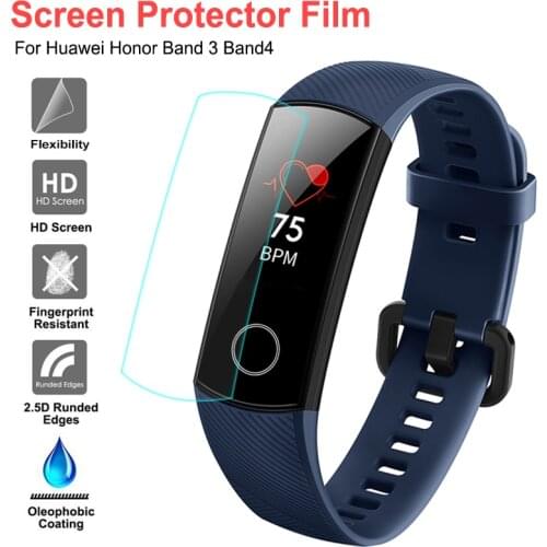 Anti-shock Soft TPU Ultra Protective Film For Huawei Honor Band 3 Smart Wristband Full Screen Protector Cover For Honor Band 4