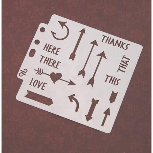 Spray Pattern Scrapbooking Card Pre-Drawing Lace Ruler Spray Masking Version Drawing Masking Hollow Out Template Direction Arrow