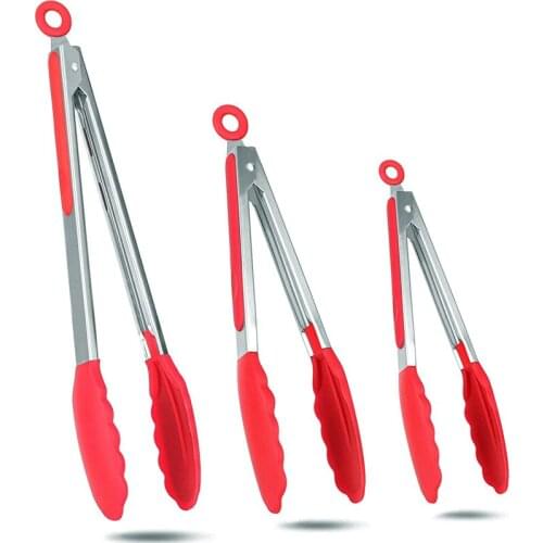 Plum blossom silicone food clip kitchen barbecue stainless steel food clip barbecue household